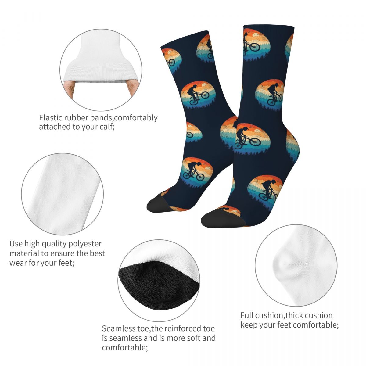 Funny Crazy Sock for Men Mount - Mountain Biking Socks recension och pris
